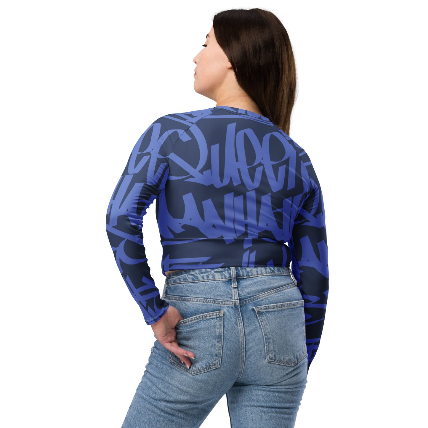 5 Boroughs Long-sleeve Crop Top Azul