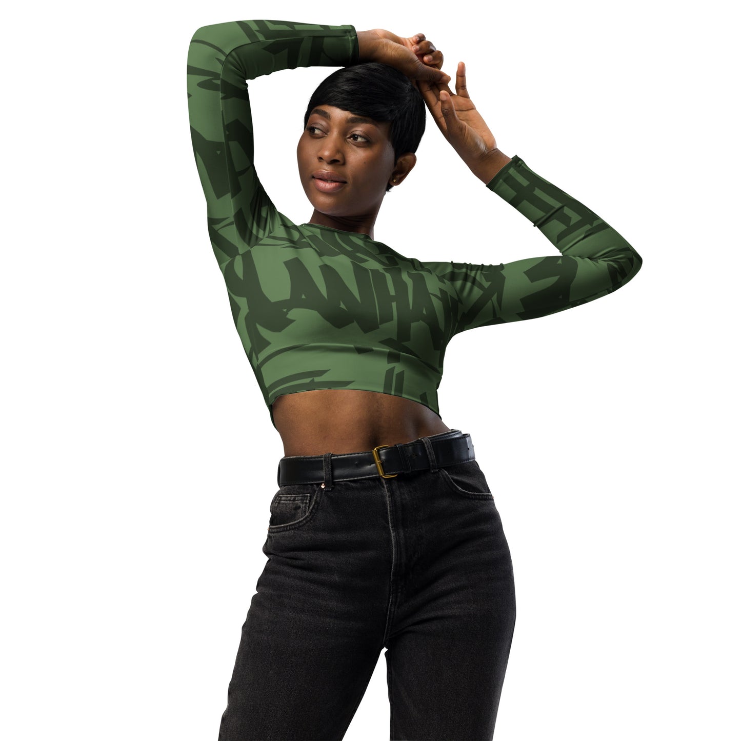 5 Boroughs Long-Sleeve Crop Top Olive