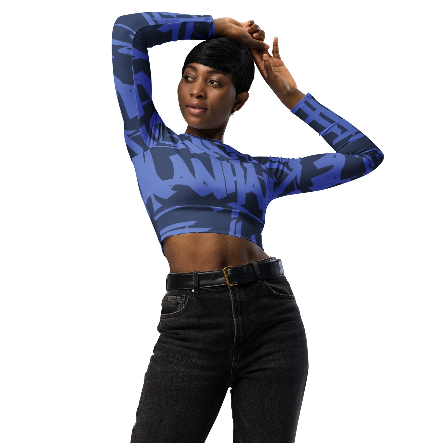 5 Boroughs Long-sleeve Crop Top Azul