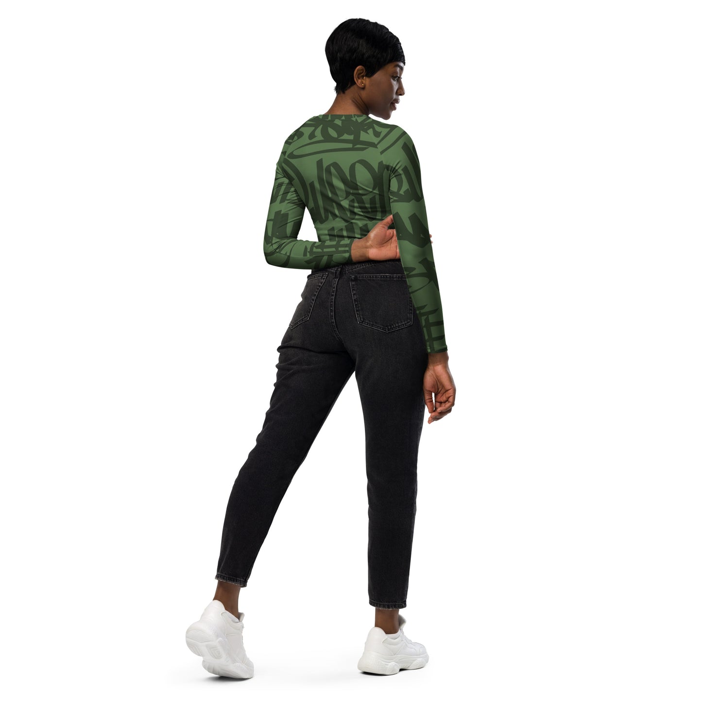 5 Boroughs Long-Sleeve Crop Top Olive