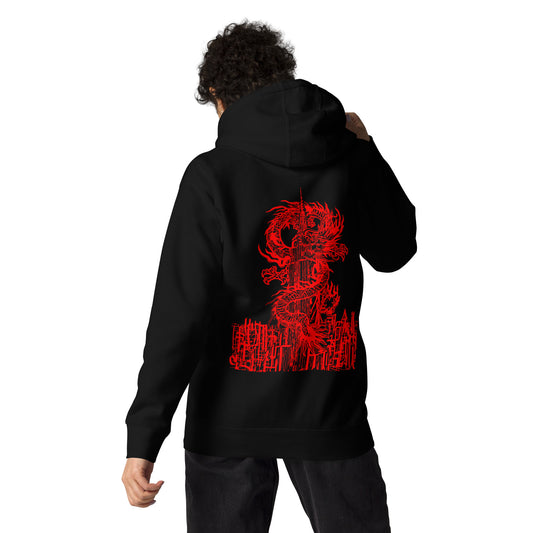 Year Of The Dragon Crimson Pull Over Hoodie